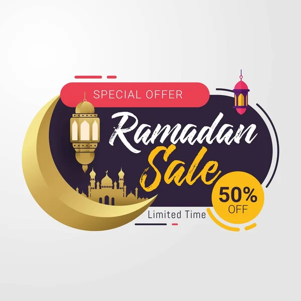 Ramadan Försäljning Banner Mall Design Bakgrund — Stock vektor
