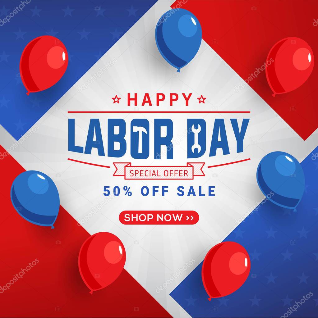 Labor day sale promotion banner template design