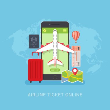 Mobil uygulama rezervasyon online seyahat konsepti