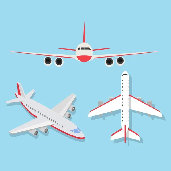 Conjunto Aviones Con Diferentes Ángulos — Vector de stock