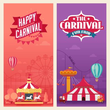 Lunapark karnaval için afiş Vektör illüstrasyon