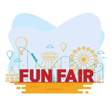 Karnaval funfair tasarım Vektör illüstrasyon