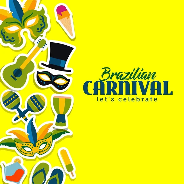 Modèle Carnaval Brésilien Illustration Vectorielle — Image vectorielle