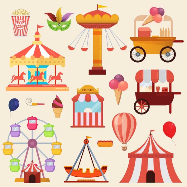 Illustration Vectorielle Design Fête Foraine Carnaval — Image vectorielle
