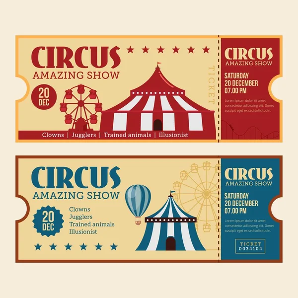 Billet Cirque Vintage Horizontal — Image vectorielle