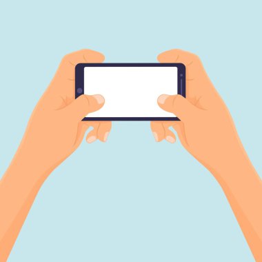 Hands Hold akıllı telefon oyunları boş şablon Vektör illüstrasyon