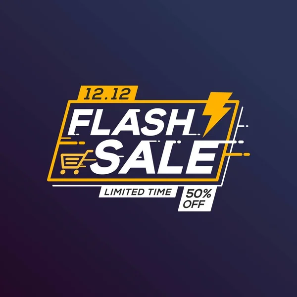 Modelo Emblema Venda Flash Oferta Especial Com Trovão —  Vetores de Stock