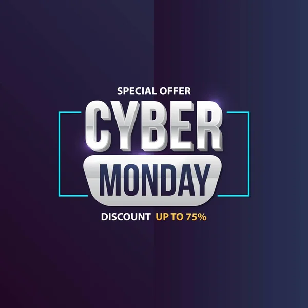 Cyber Monday Vendita Banner Modello Illustrazione Vettoriale — Vettoriale Stock