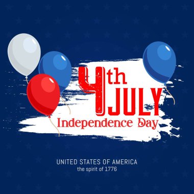 4 Temmuz Abd bayrağı ile, Bağımsızlık Günü Banner Vektör illüstrasyon
