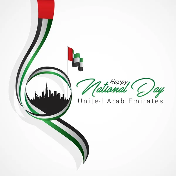 Biglietto Auguri Festa Nazionale Degli Emirati Arabi Uniti — Vettoriale Stock