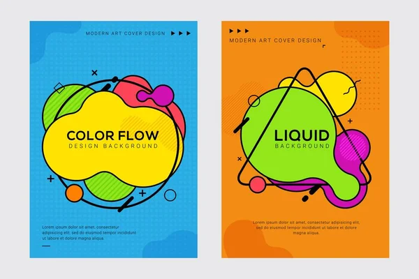 Динамічний Сучасний Плакат Рідини Обкладинки Поп Арт Стилем Абстрактні Геометричні — стоковий вектор
