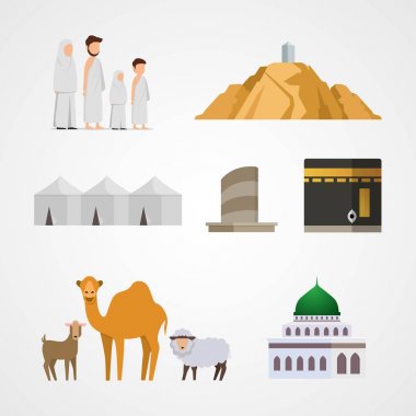 Hac vektör illüstrasyon Hac İllüstrasyon Infographic elemanları için ayarlayın