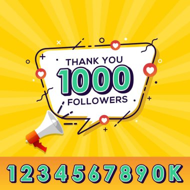 Takipçileri tebrik afiş ve kart teşekkür ederiz. Çok sayıda abonenin kutlanması