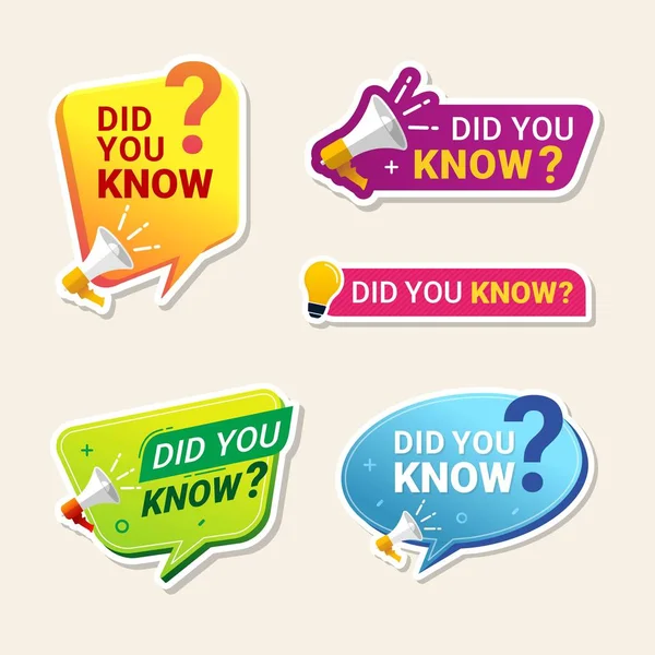 Did You Know Label Banner Sticker Speech Bubble — Stock Vector