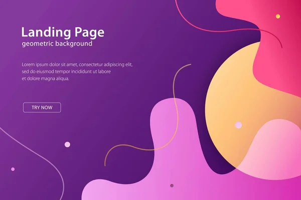 Fondo Geométrico Ondulado Ideal Para Landing Page Con Una Composición — Vector de stock