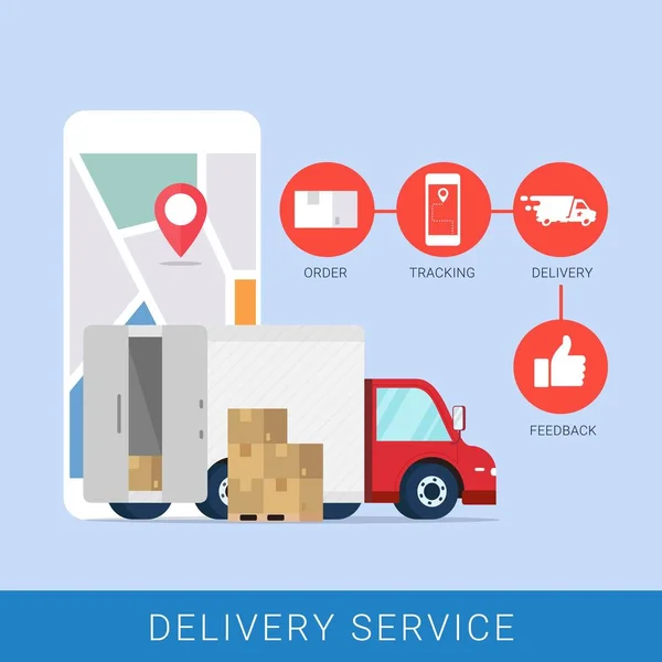 Koncepcja Usługi Fast Delivery Dla Aplikacji Mobilnej — Wektor stockowy