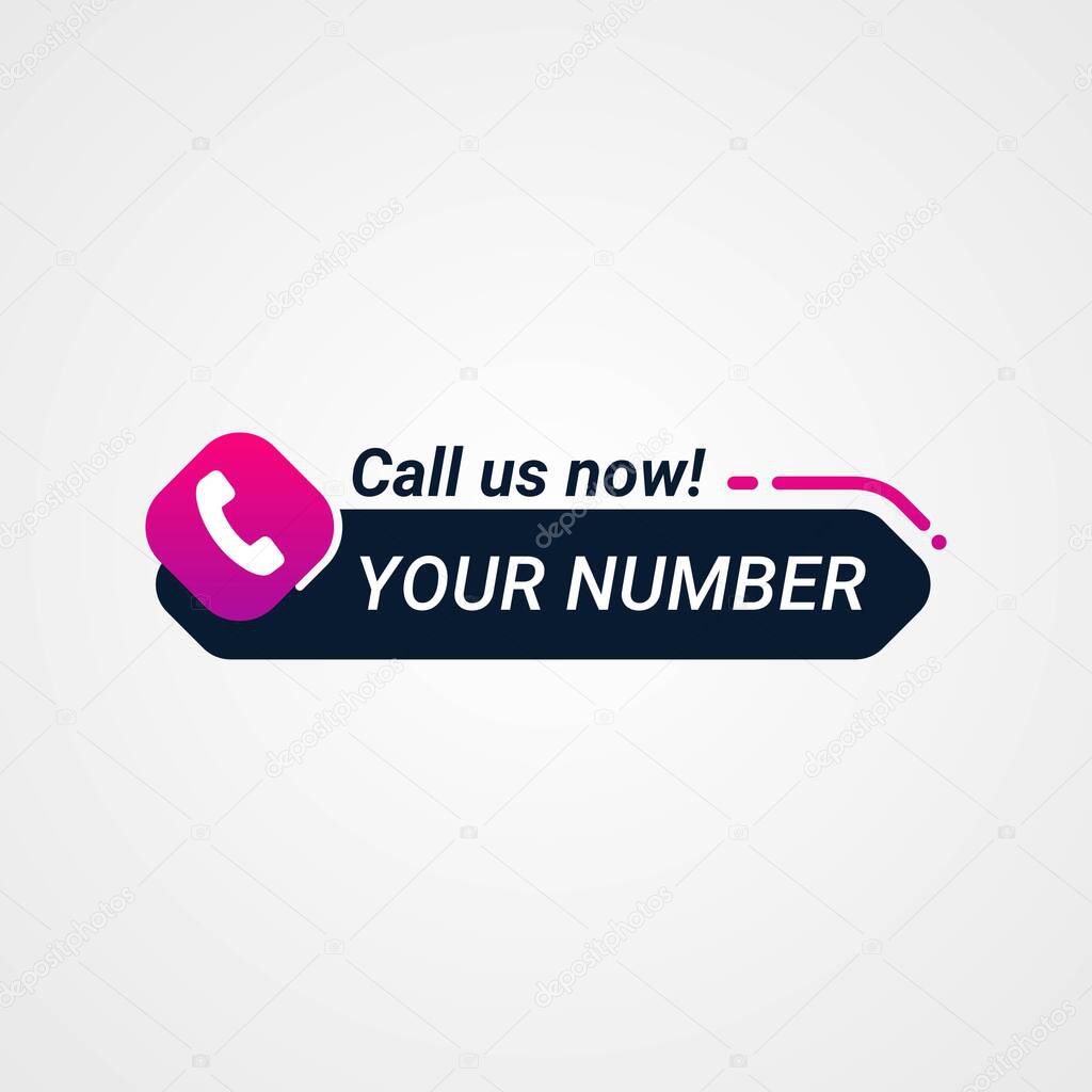 Call us now button logo sign and symbol vector illustration