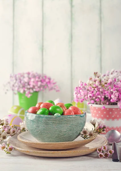 Velikonoční Příbory Bílém Pozadí — Stock fotografie