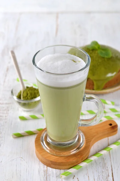 Matcha yeşil çay kahve — Stok fotoğraf