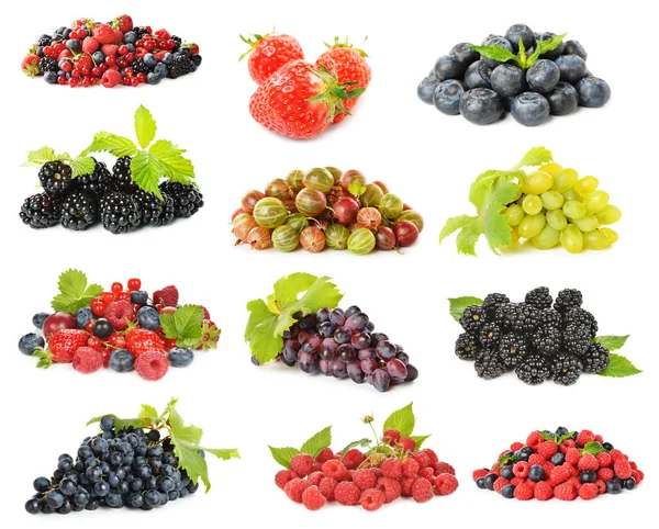 Collage aus verschiedenen Beeren — Stockfoto