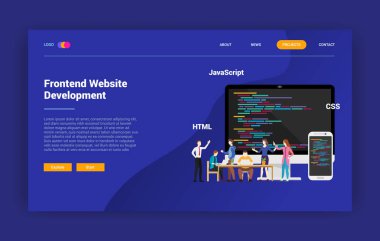 açılış sayfası kampanya Tasarım Web sitesi - vektör çizim programlama arayüzü web sitesi