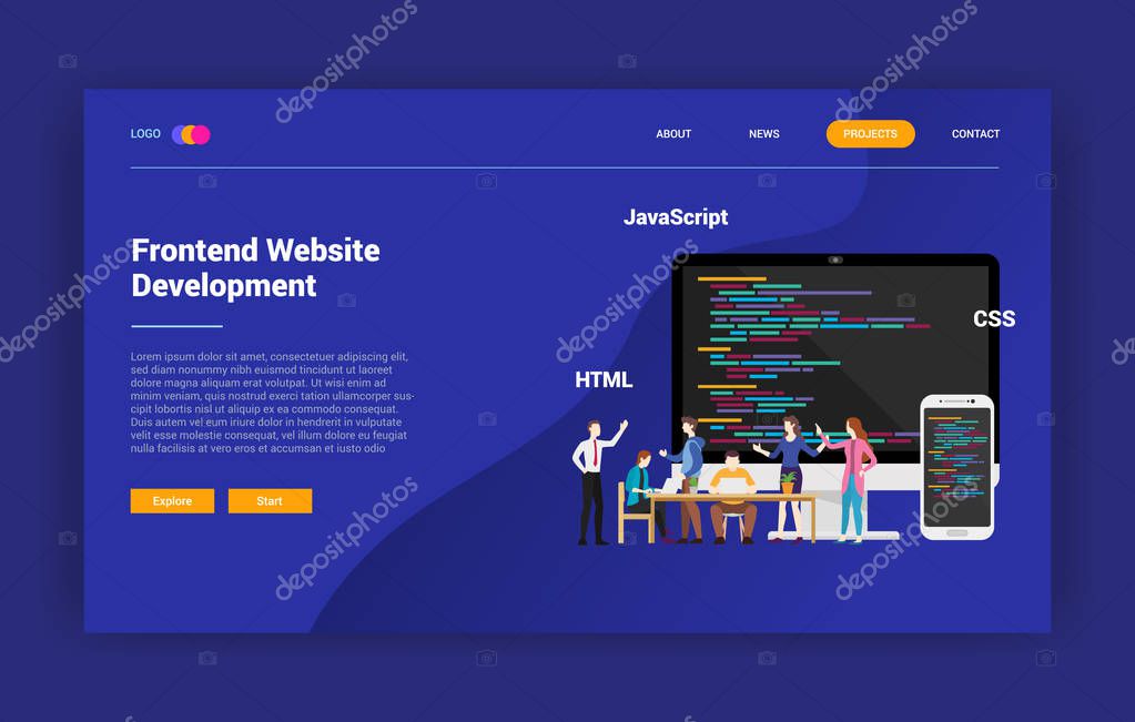 Frontend Website Programming Landing 252659332 - WDRFree Vector illustration of Frontend Website Programming Landing 252659332