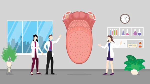 Analyse de contrôle des soins de santé en langue humaine identification par le médecin des personnes à l'hôpital - vecteur — Image vectorielle