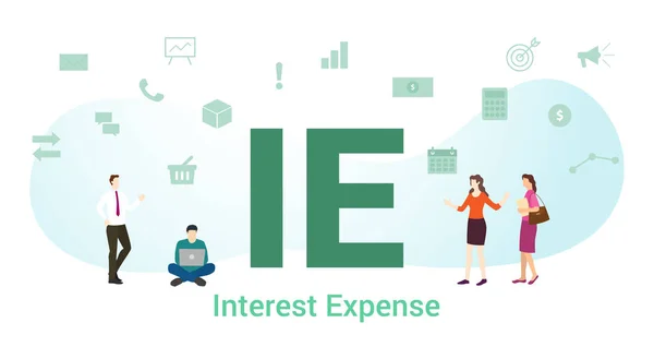 Ie interest cost concept met groot woord of tekst en team mensen met een moderne platte stijl - vector — Stockvector