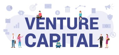 vc risk sermaye konsepti modern büyük metin veya kelime ve simge ilgili modern düz biçime sahip insanlar
