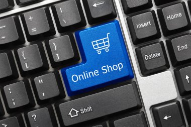 Kavramsal klavye - Online Shop (mavi tuş üzerinde yakından görmek)