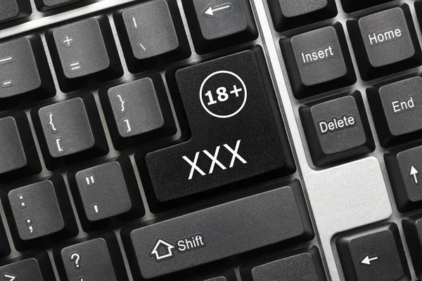 Close View Conceptual Keyboard Xxx Black Key — Stock Photo, Image