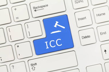 Yakından görmek beyaz kavramsal klavye - ICC (mavi tuş)