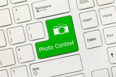 Yakından görmek beyaz kavramsal klavye - Fotoğraf Yarışması (yeşil tuş)