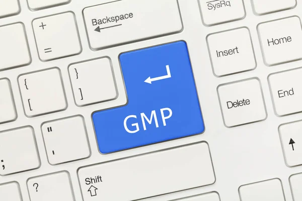 白色概念键盘-gmp (蓝色键) — 图库照片
