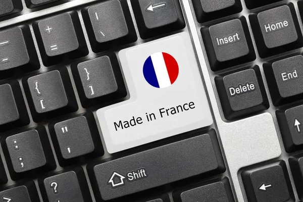 Kavramsal klavye - Made in France (bayraklı tuş) — Stok fotoğraf