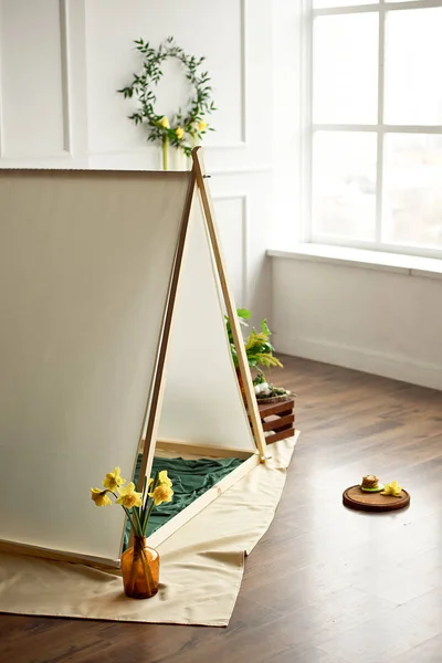 Chambre Confortable Pour Enfants Intérieur Avec Tente Jeu Jouets — Photo