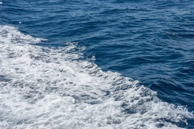 İtalya, Cinque Terre, Riomaggiore, okyanusta köpüren beyaz dalgalar