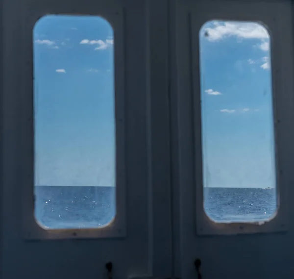 Europe Italy Cinque Terre Monterosso View Looking Out Window — Stock Photo, Image