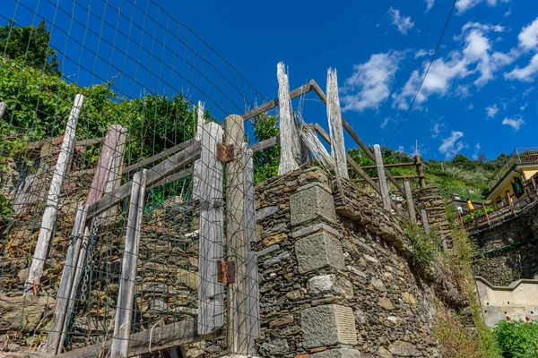 Europa Italië Cinque Terre Vernazza Een Close Van Een Heuvel — Stockfoto