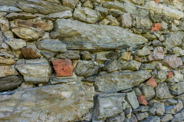 Europa Włochy Cinque Terre Vernazza Kamienny Mur — Zdjęcie stockowe