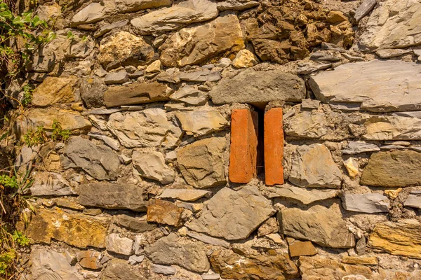 Європа Італія Cinque Terre Corniglia Close Stone Wall — стокове фото