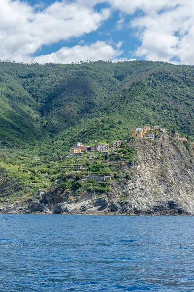 Europa Italia Cinque Terre Monterosso Gran Cuerpo Agua Con Una — Foto de Stock