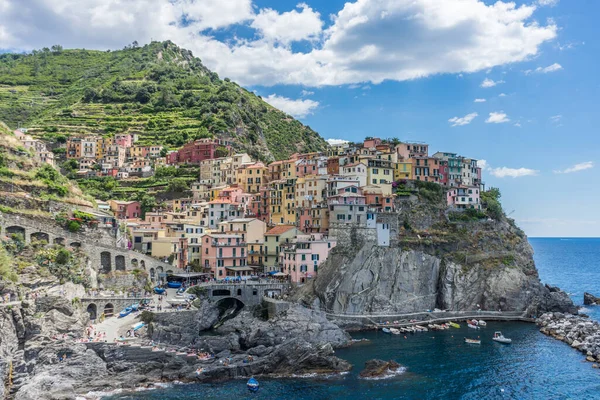 Európa Olaszország Cinque Terre Manarola Cinque Terre Egy Csoport Ember — Stock Fotó