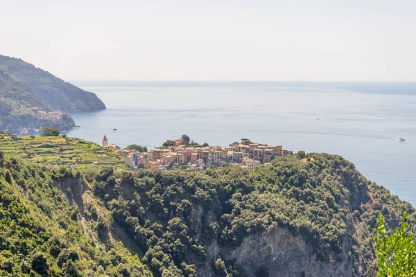 Europa Italien Cinque Terre Corniglia Corniglia Högangle View Sea Sky — Stockfoto