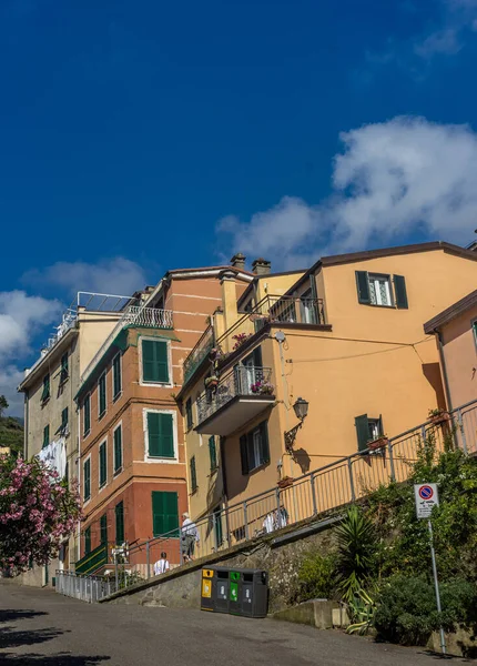 Європа Італія Cinque Terre Riomaggiore Знак Стіні Будинку — стокове фото