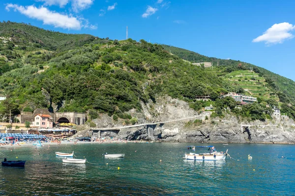 Европа Италия Cinque Terre Monterosso Monterosso Mare Scenic Vof Sea — стоковое фото