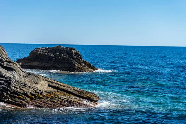 Europa Itália Cinque Terre Vernazza Uma Ilha Meio Oceano — Fotografia de Stock