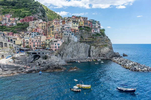 Európa Olaszország Cinque Terre Manarola Cinque Terre Egy Víztest Cinque — Stock Fotó