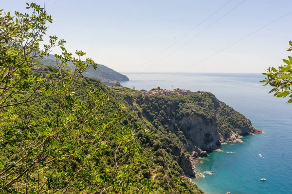 Evropa Itálie Cinque Terre Corniglia Corniglia Scenic View Sea Ain — Stock fotografie