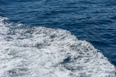 İtalya, Cinque Terre, Riomaggiore, okyanusta köpüren beyaz dalgalar